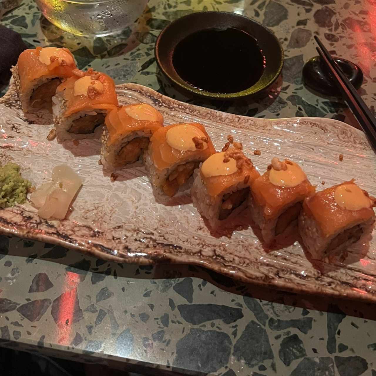 Sushi roll spicy salmon 