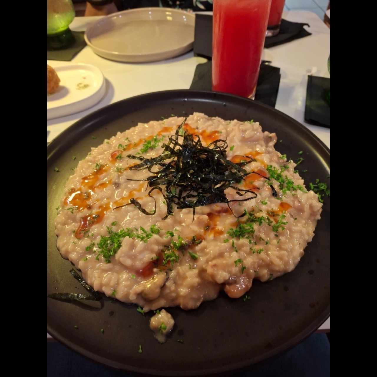 Menú lunch risotto de mariscos