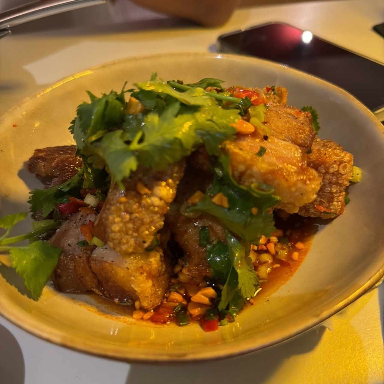Chicharrones ceviche pork belly