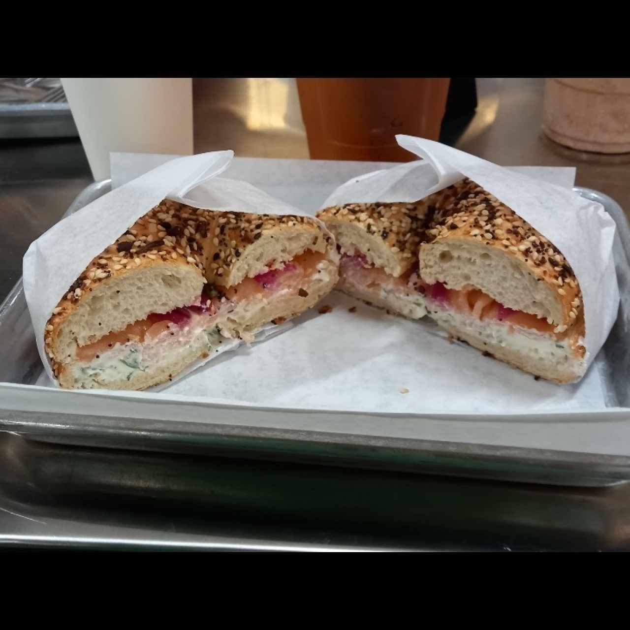 Bagel de salmón ahumado 