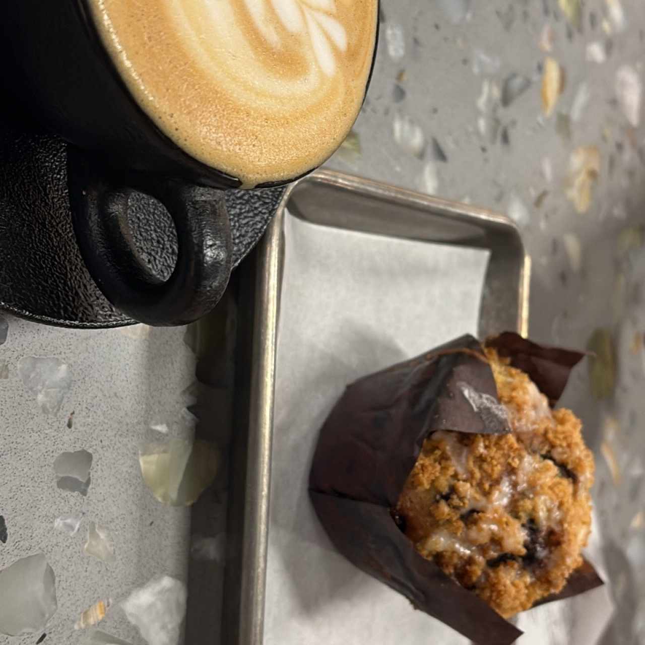 Blueberry Muffin with Capuccino 