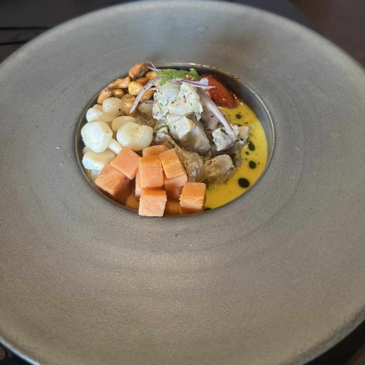 Sea bass peruvian ceviche