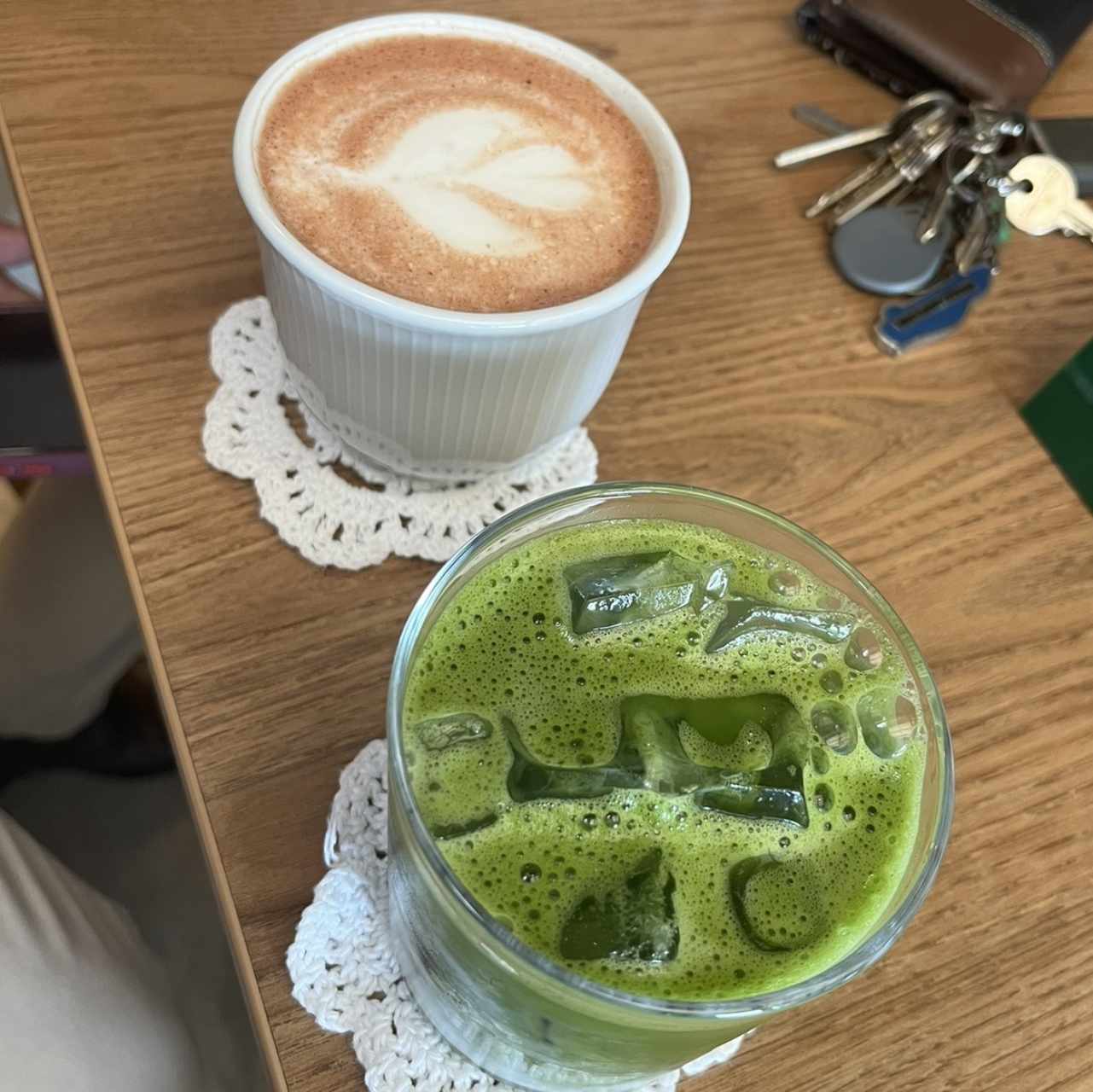 Chocolate caliente y matcha 