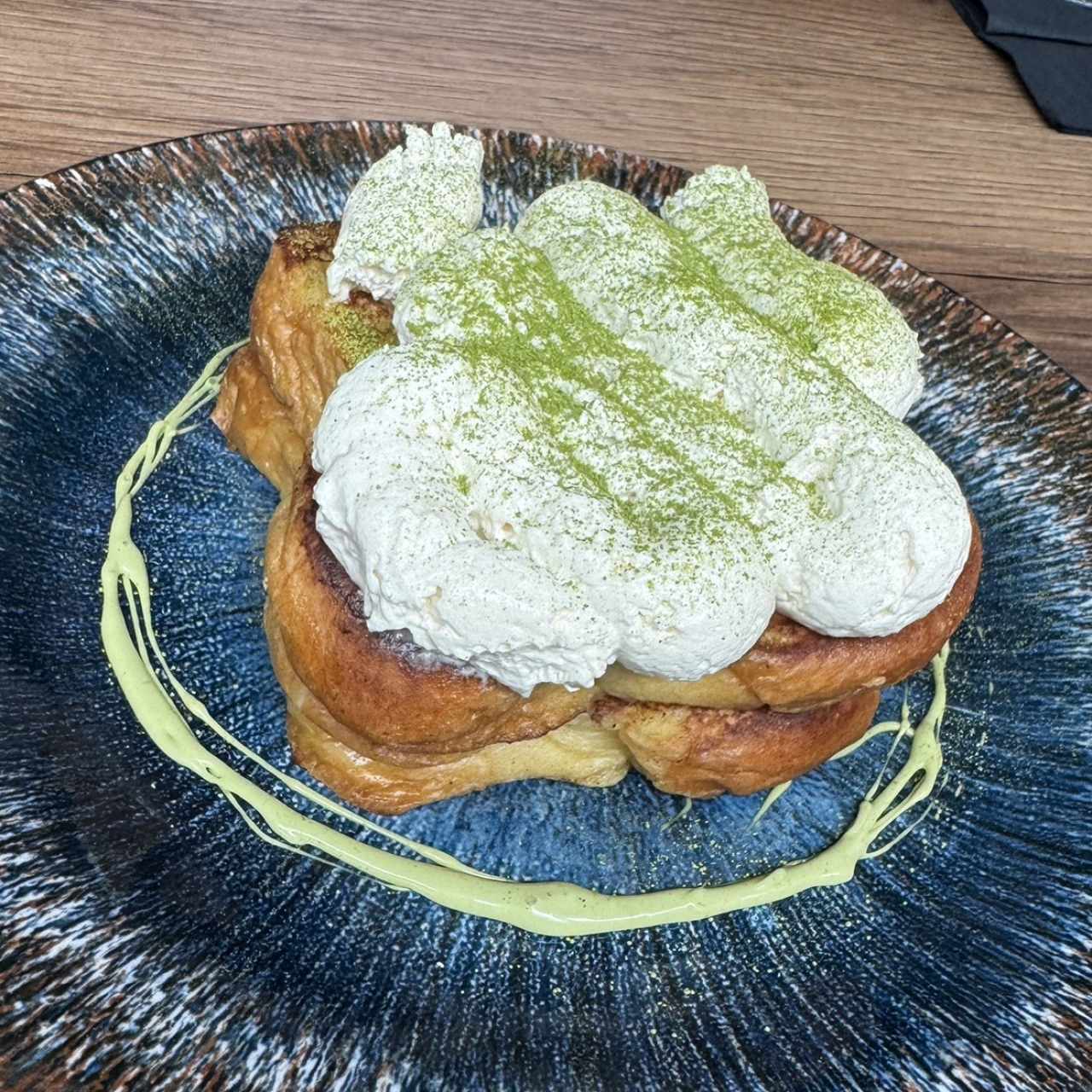 Matcha french toast tiramisú