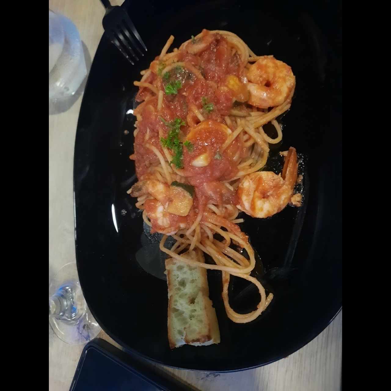 pasta c camarones