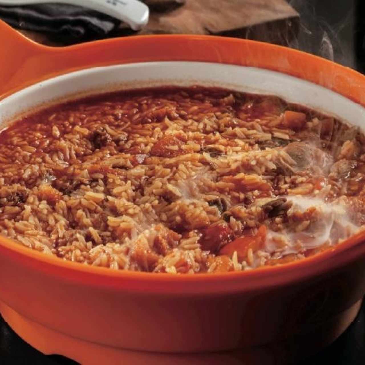 Arroz guisado de res con tomate