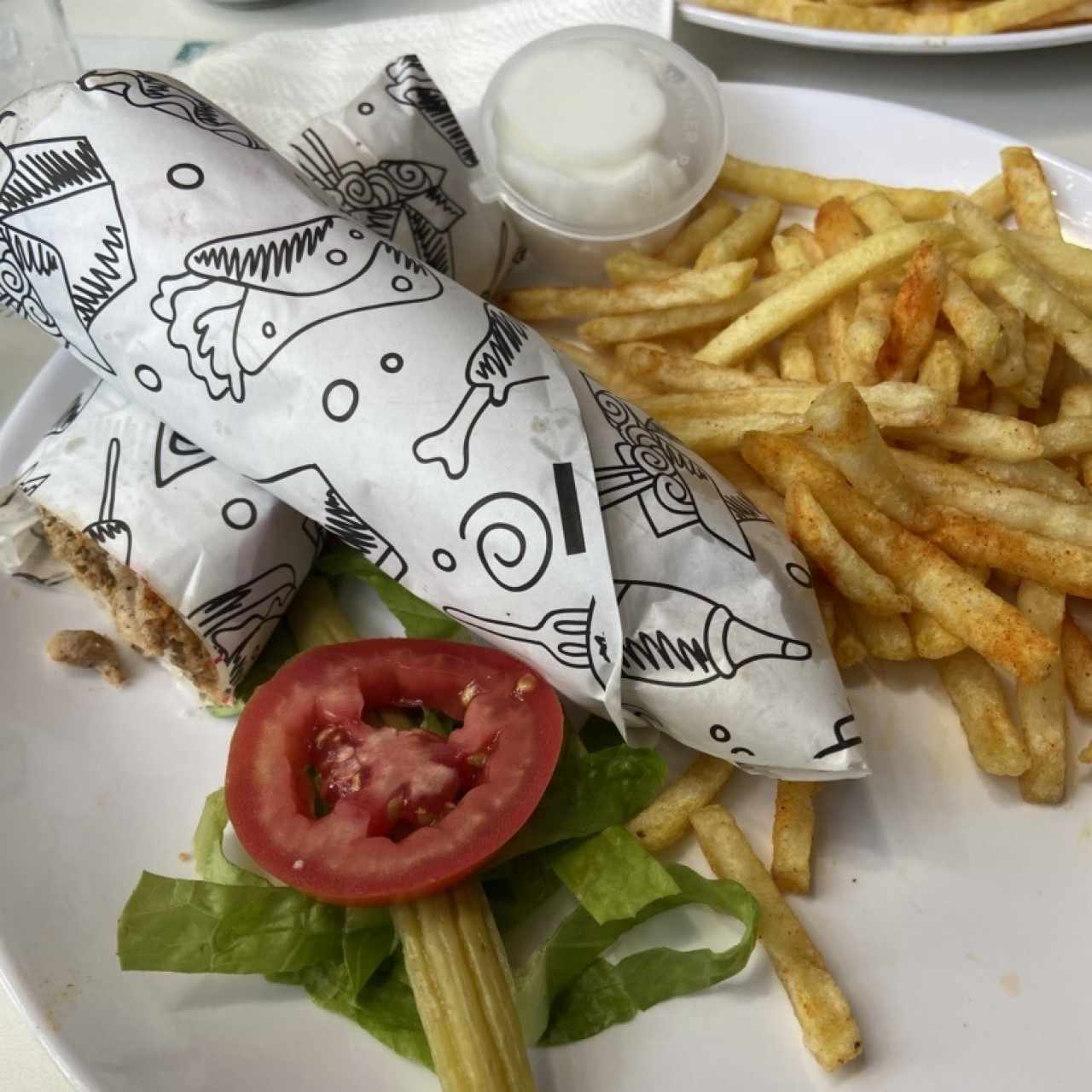 Shawarma de Pollo con salsa de Ajo