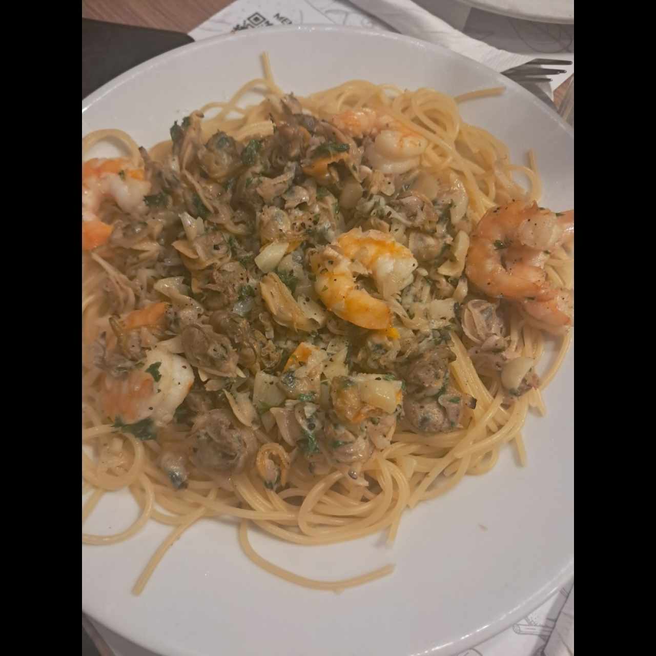 spaghettinis a la pescatore
