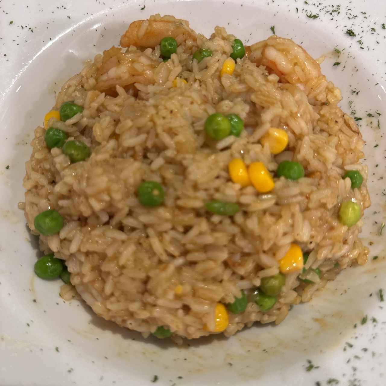 Arroz con plátano al curry (con camarones)