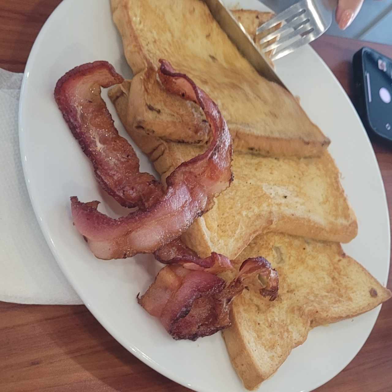 Desayunos - Tostadas Francesas extra tocino 
