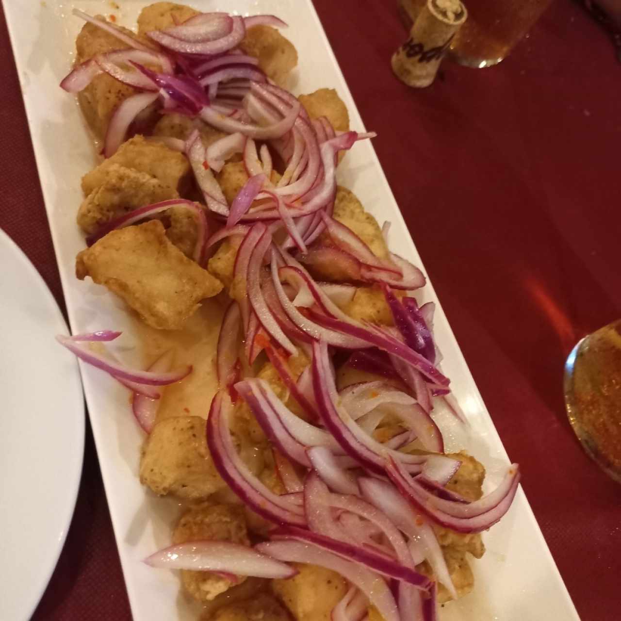 Entradas - Ceviche de pescado frito