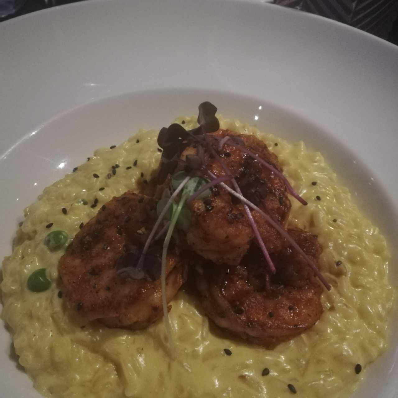 rissoto con langostinos