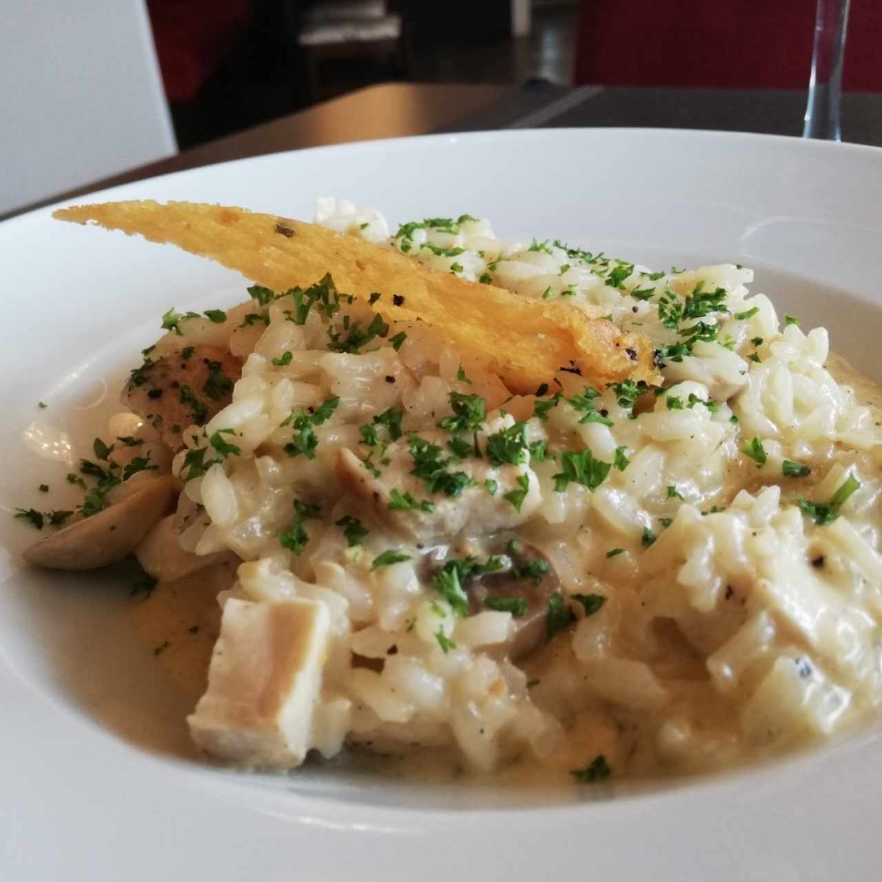 Risotto de poulet et champignons portobello et asperges