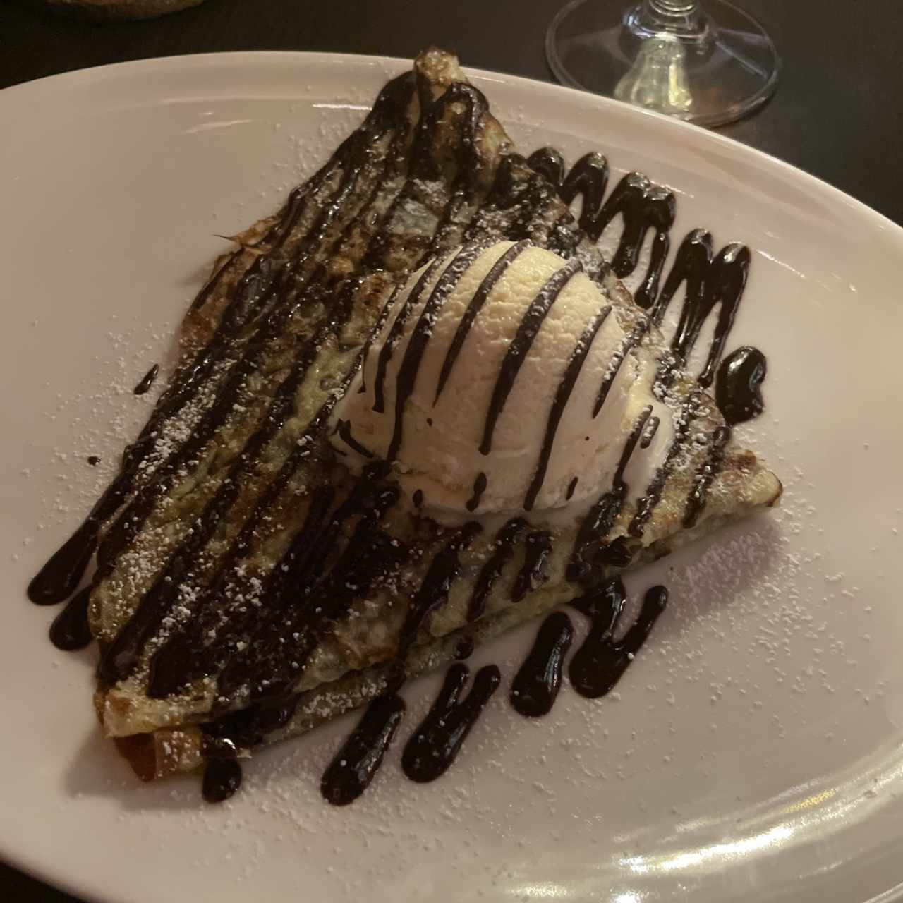 Crepe Sauce au Chocolat Maison et Glace Vanille