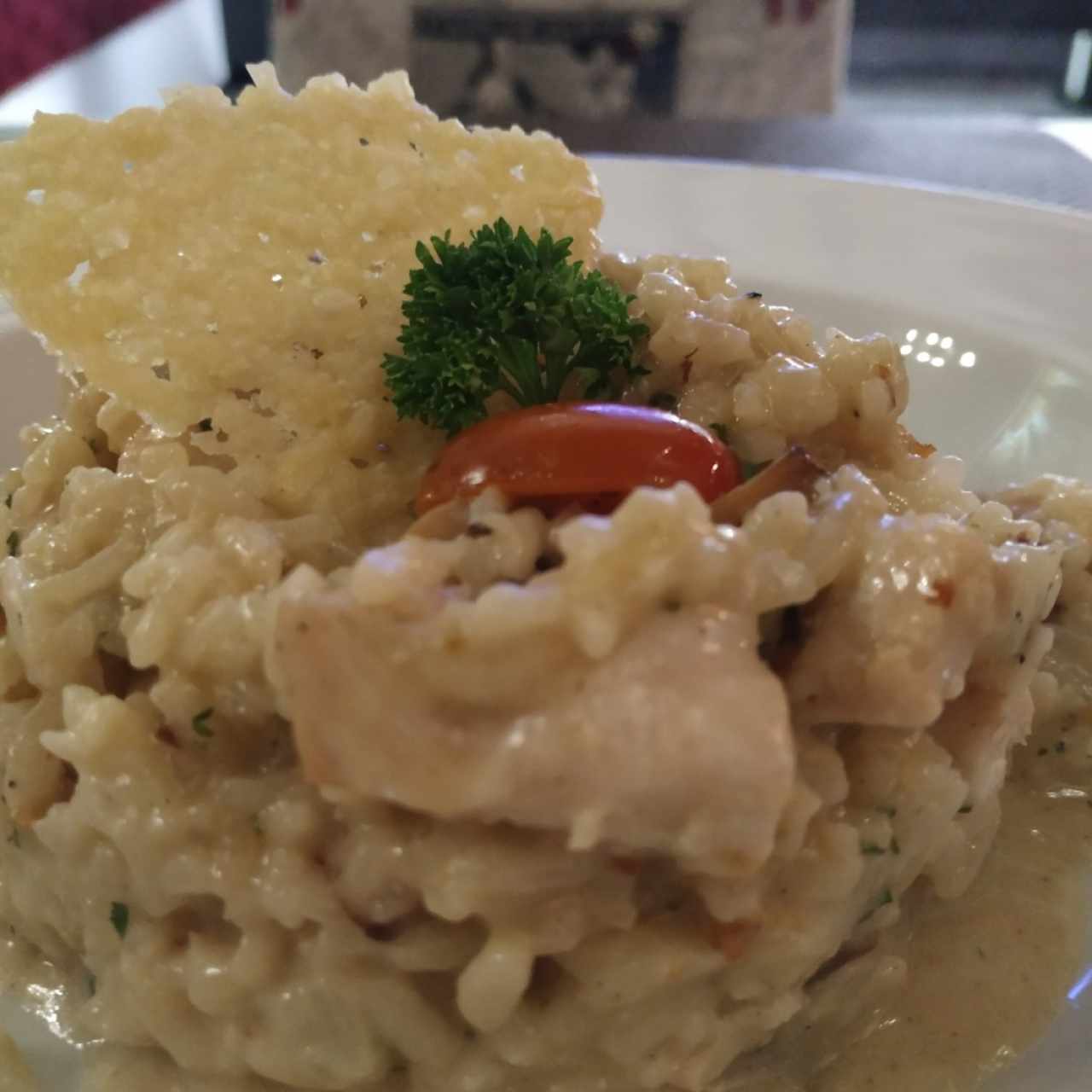 Rissotto de champiñones y pollo