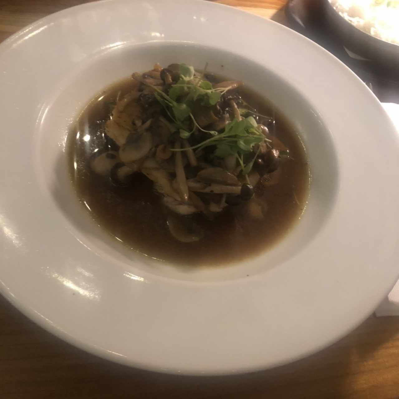 Corvina en réduction de Champignon Truffée