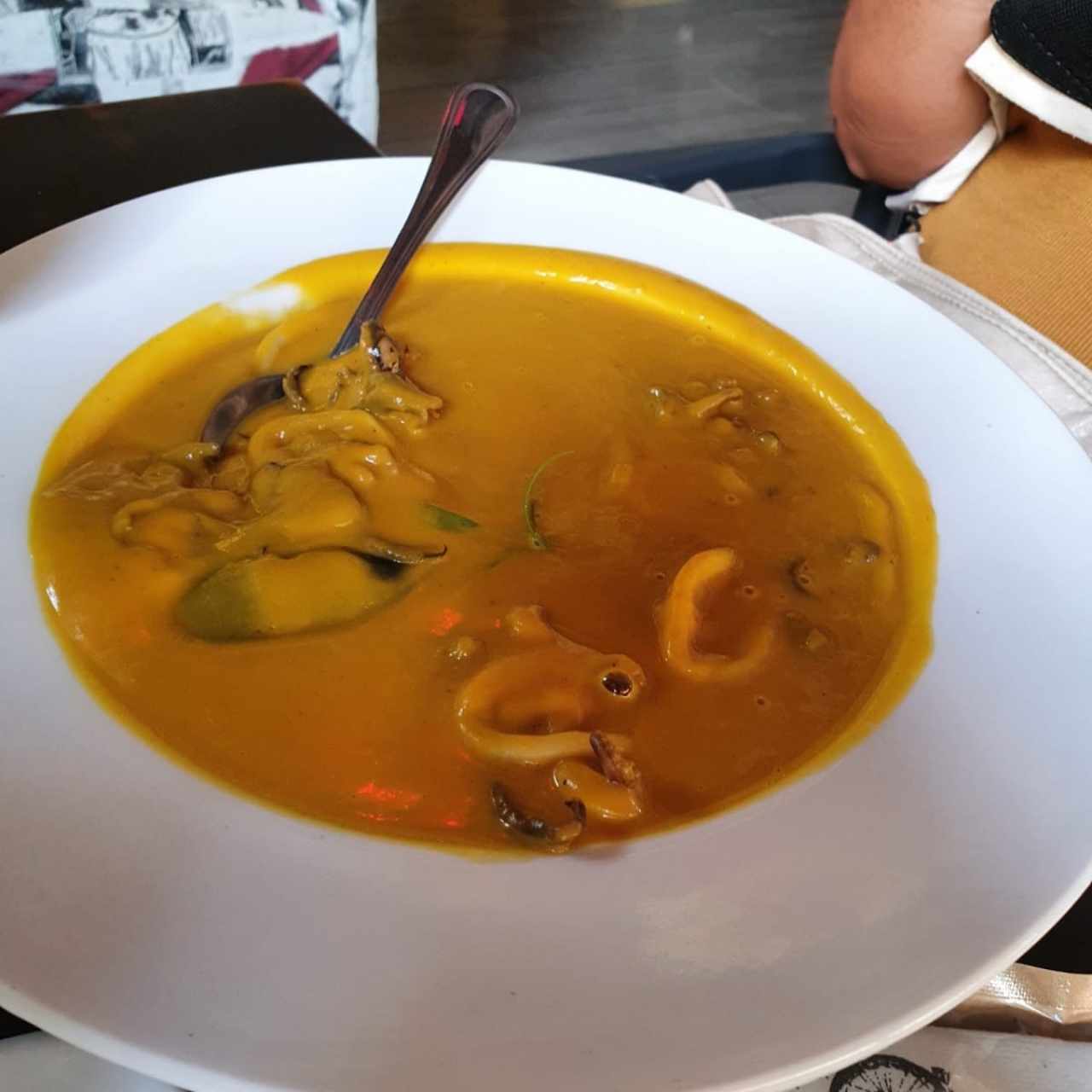 Créme de potiron et fruits de Mer