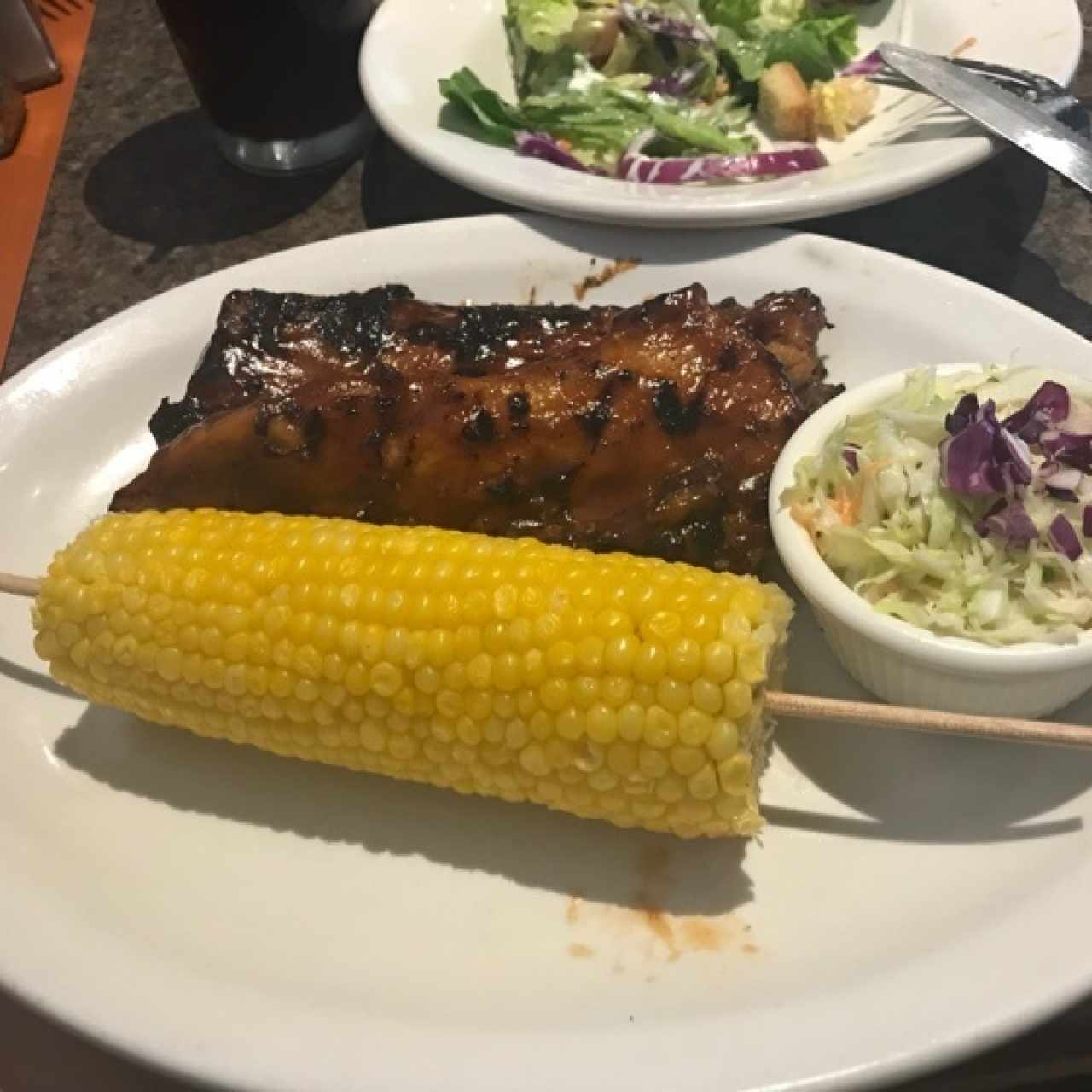 ribs and corn