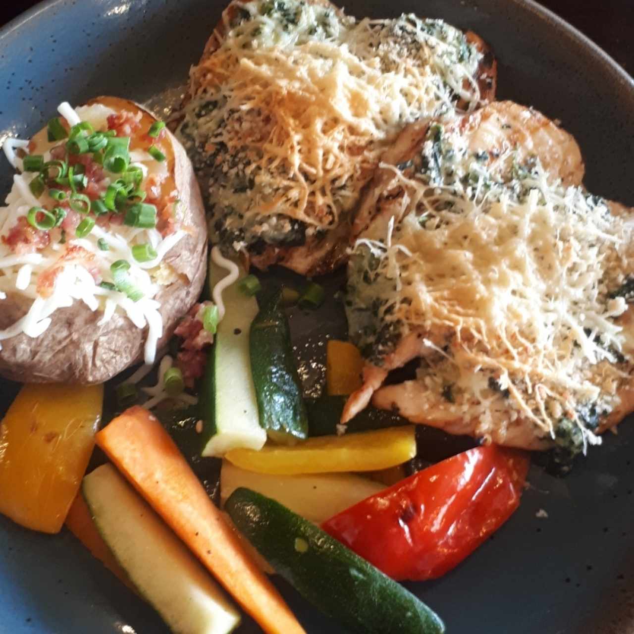 Grilled Chicken Spinach Stack