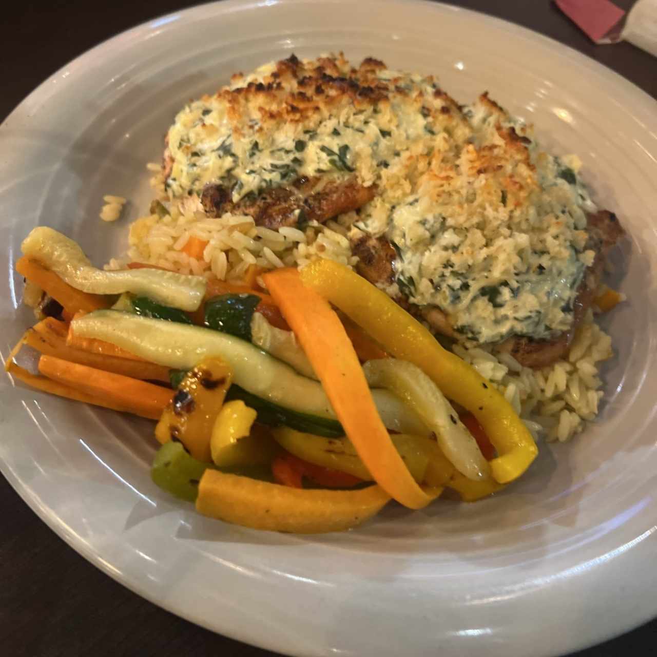 Grilled Chicken Spinach Stack