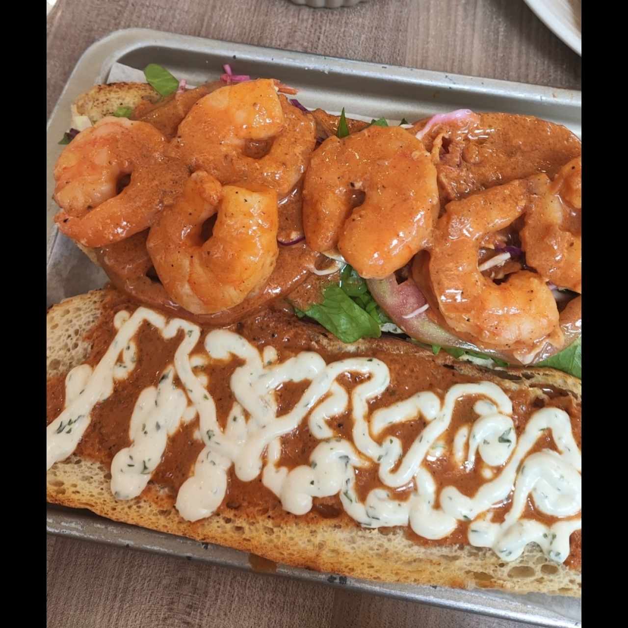 Shrimp po' boy Sandwich