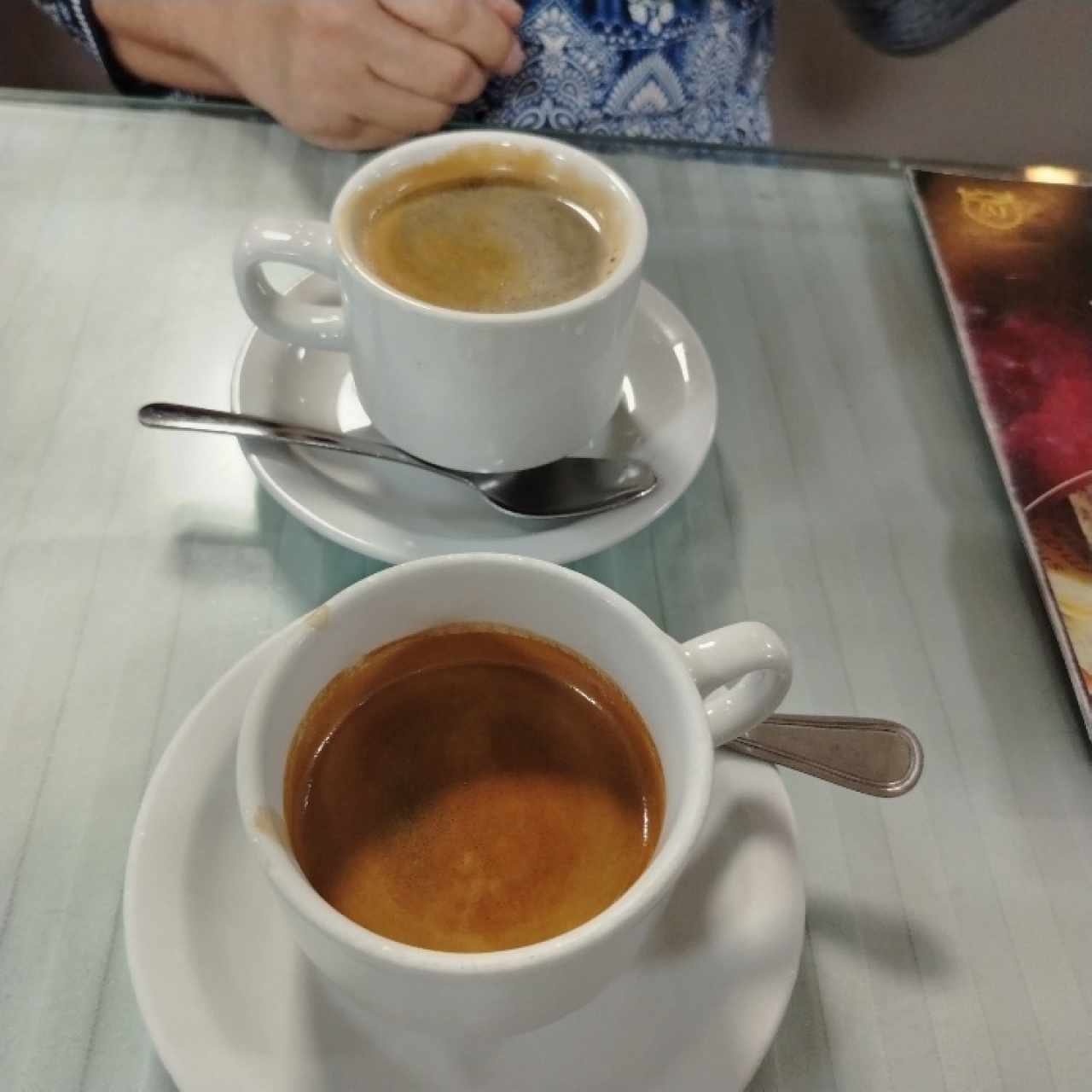 Café expreso doble y americano 