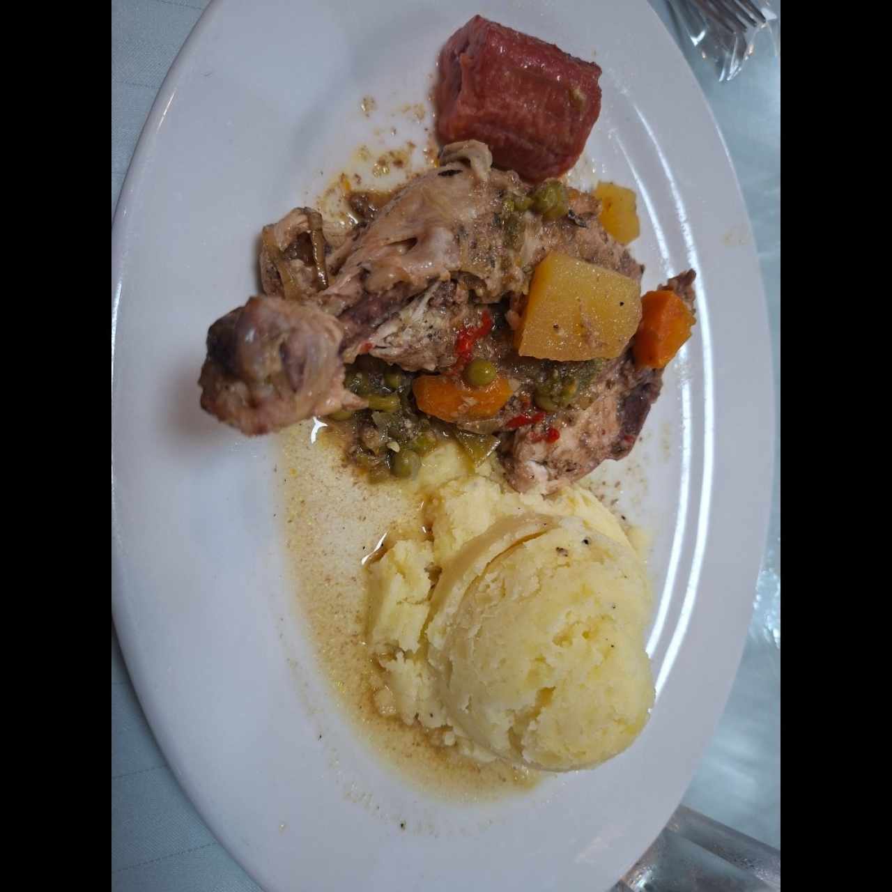 pollo a la española con puré 