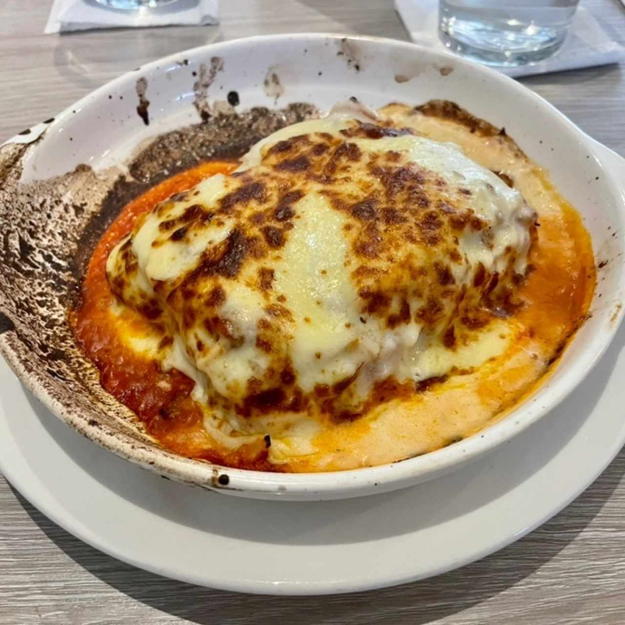 Lasaña se pollo en salsa blanca 