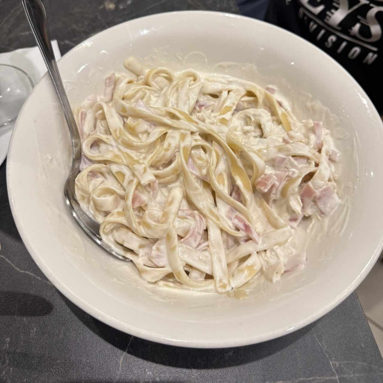 Pastas Largas - Alfredo con Jamón