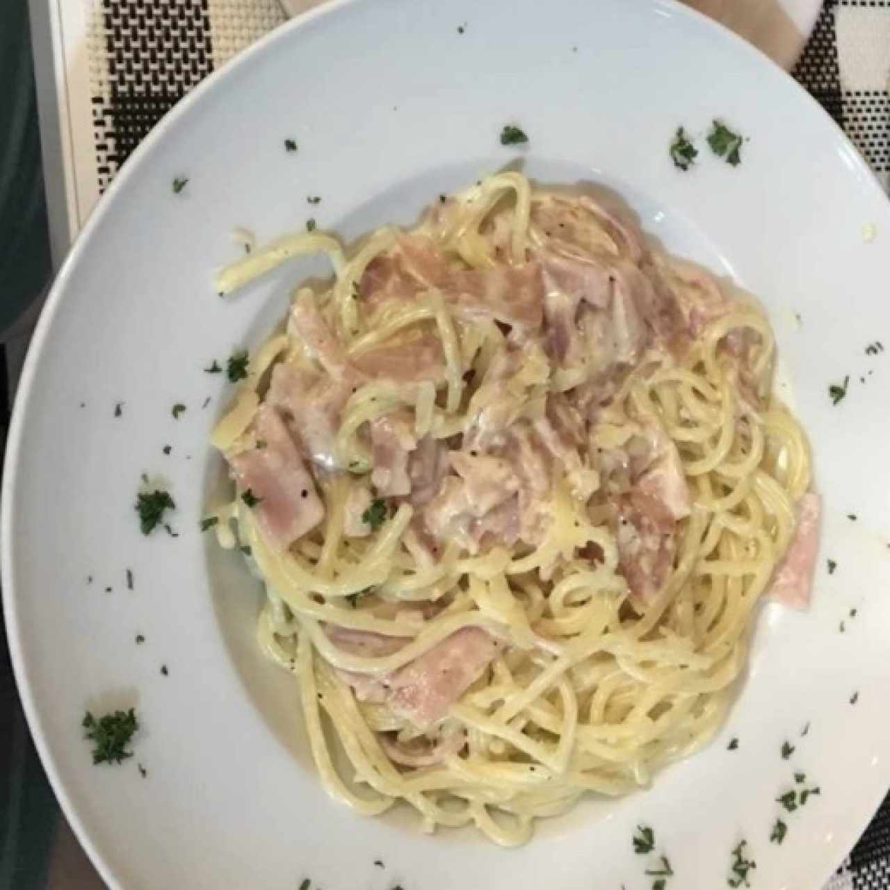 Pasta con jamón