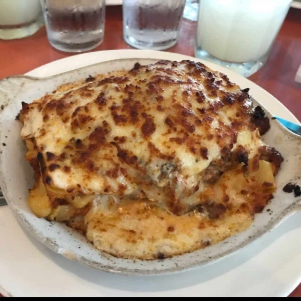 lasaña de carne gratinada 