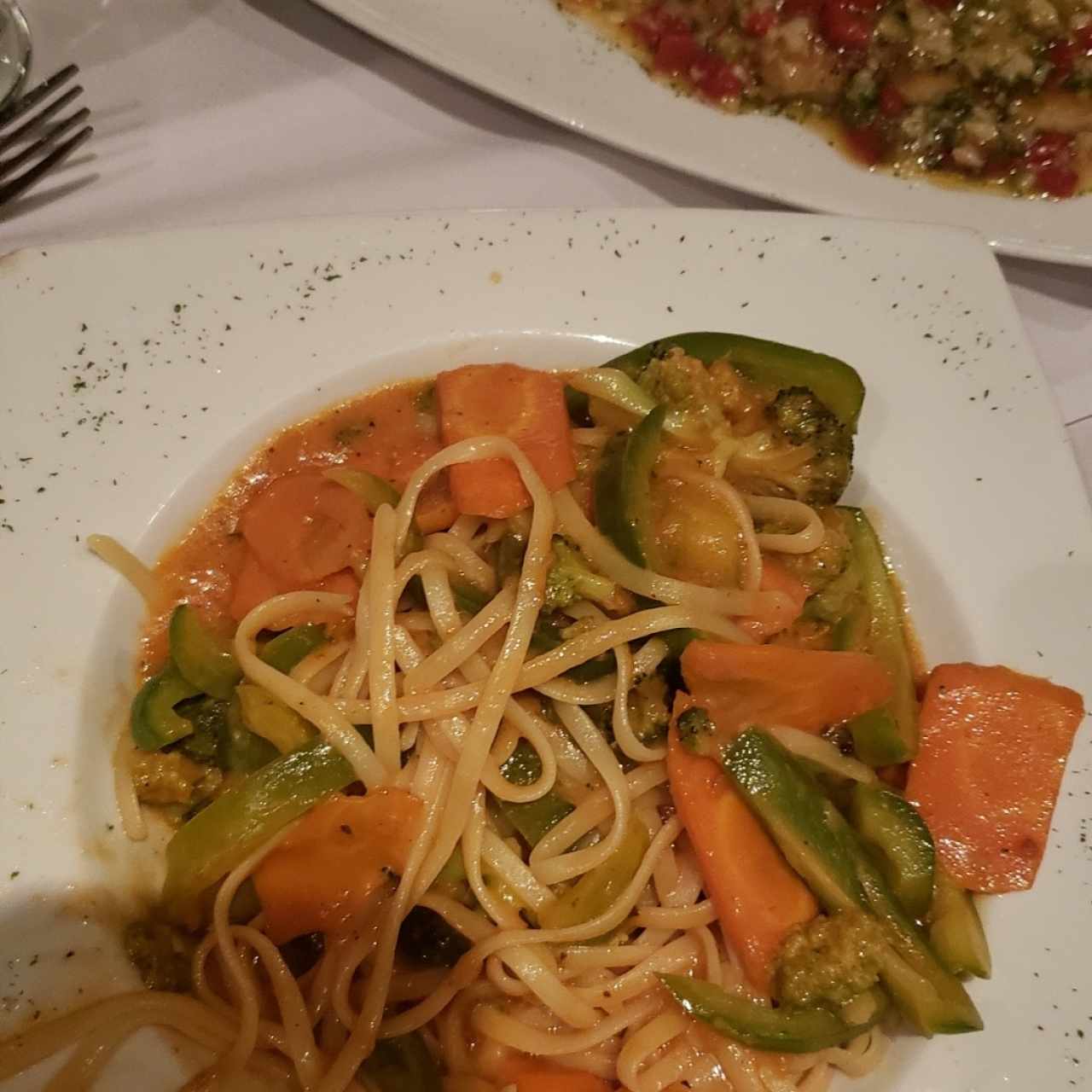 fettuccini con vegetales 