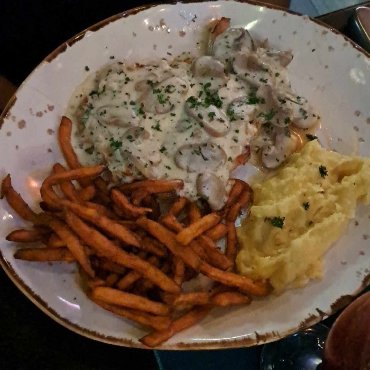 Pollo a la crema con Hongos