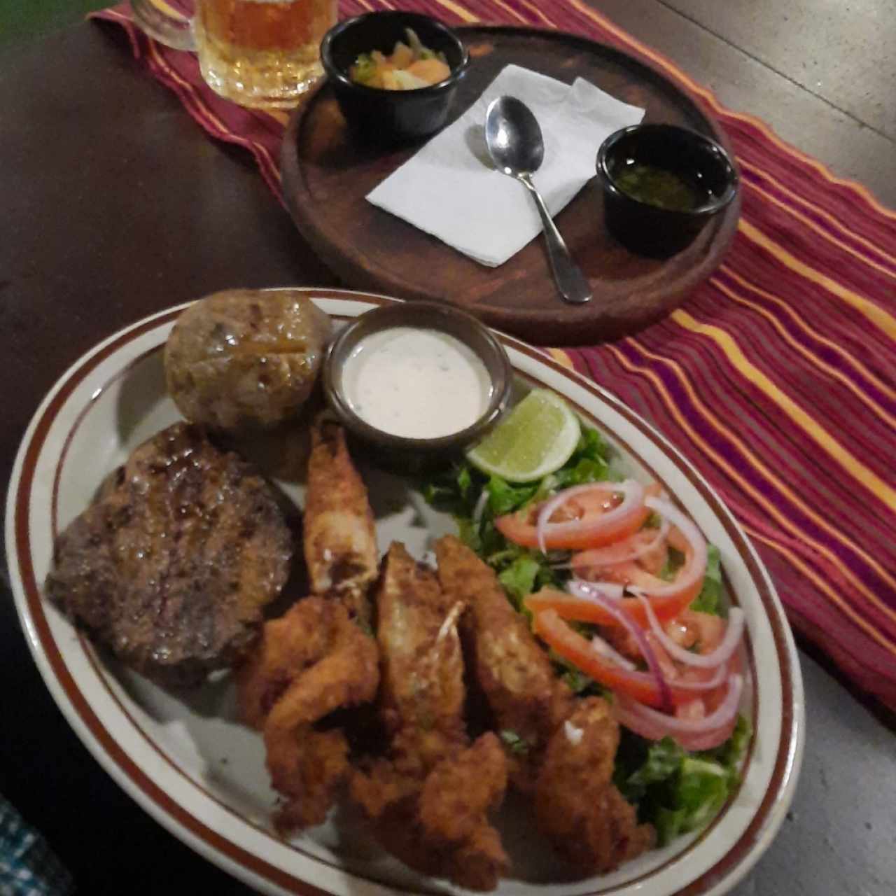 Filete de Res y Camarones Apañados!!! Excelente 👌 👌 👌 👌 