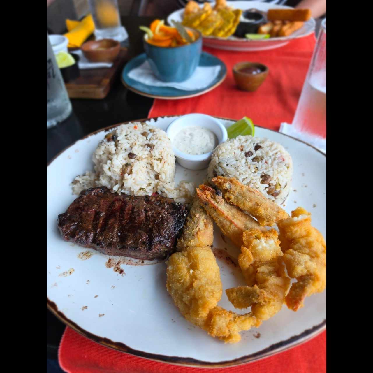 picaña y langostinos