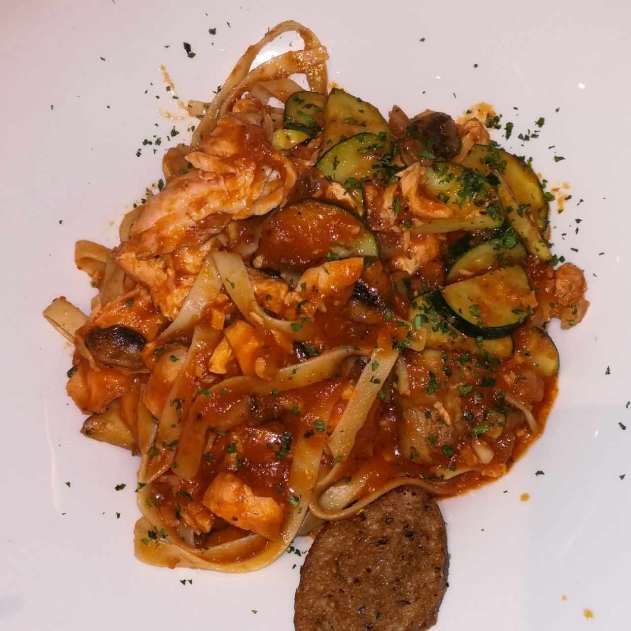 Fettuccini con salmón