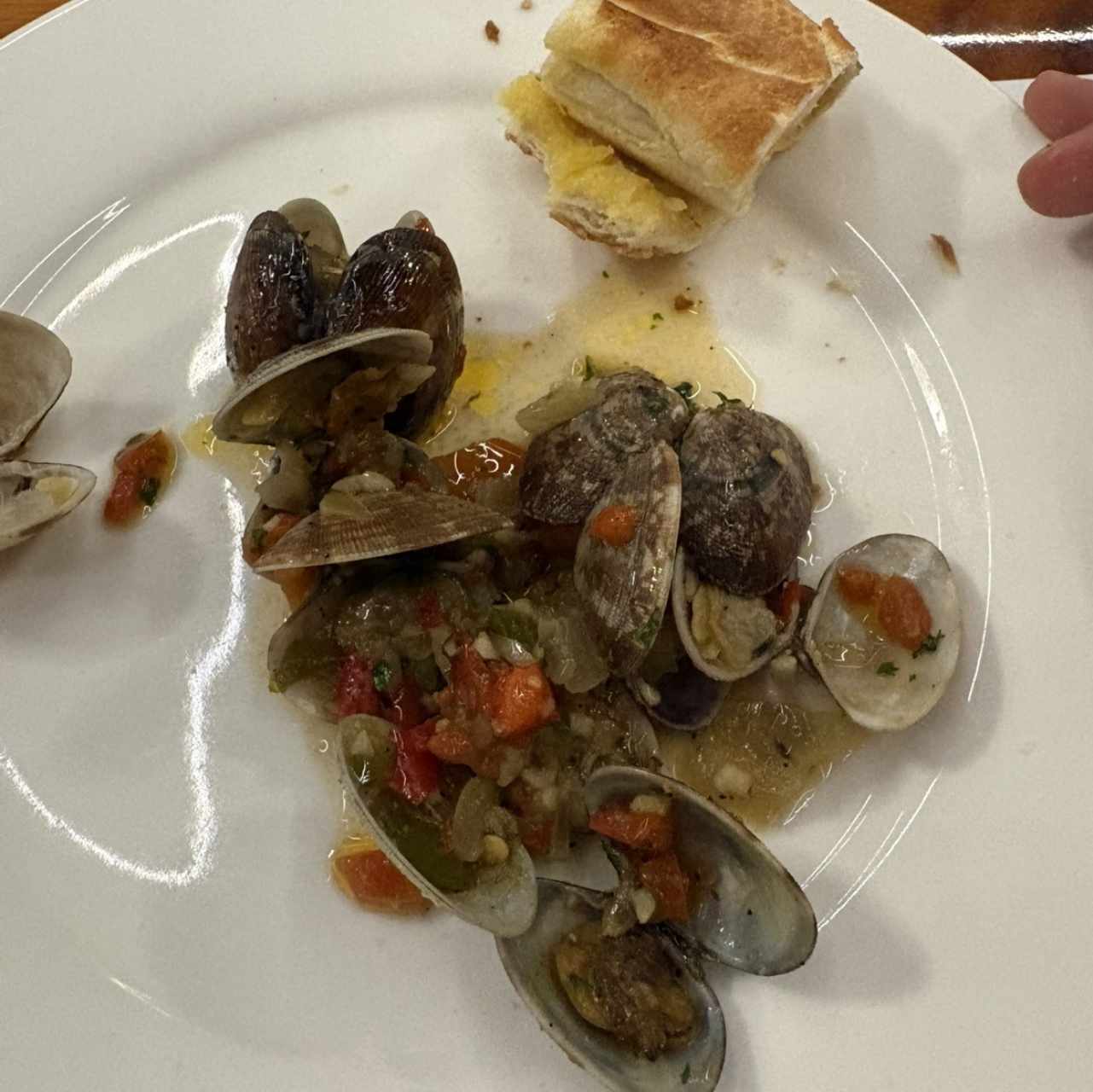 Almejas al Ajillo o Salsa Roja