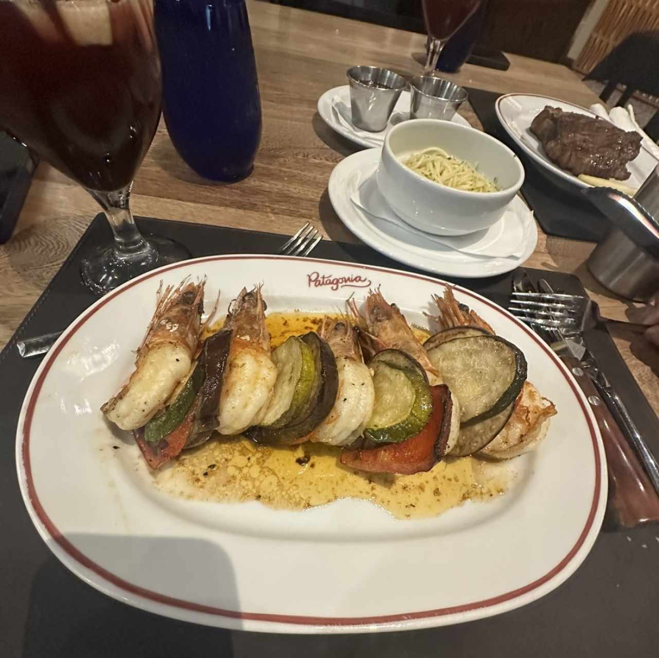 Langostinos Mediterráneos con Pasta Aglio e Olio