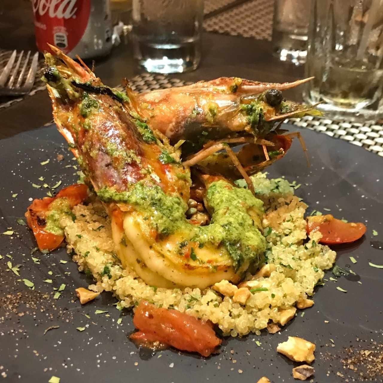 Langostinos y Quinoa