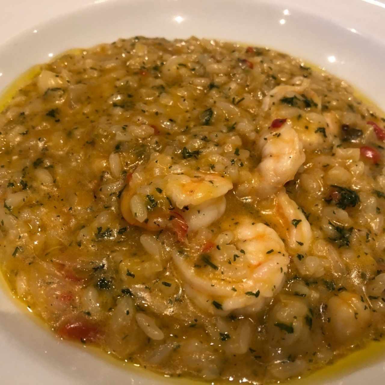 risoto de camarones