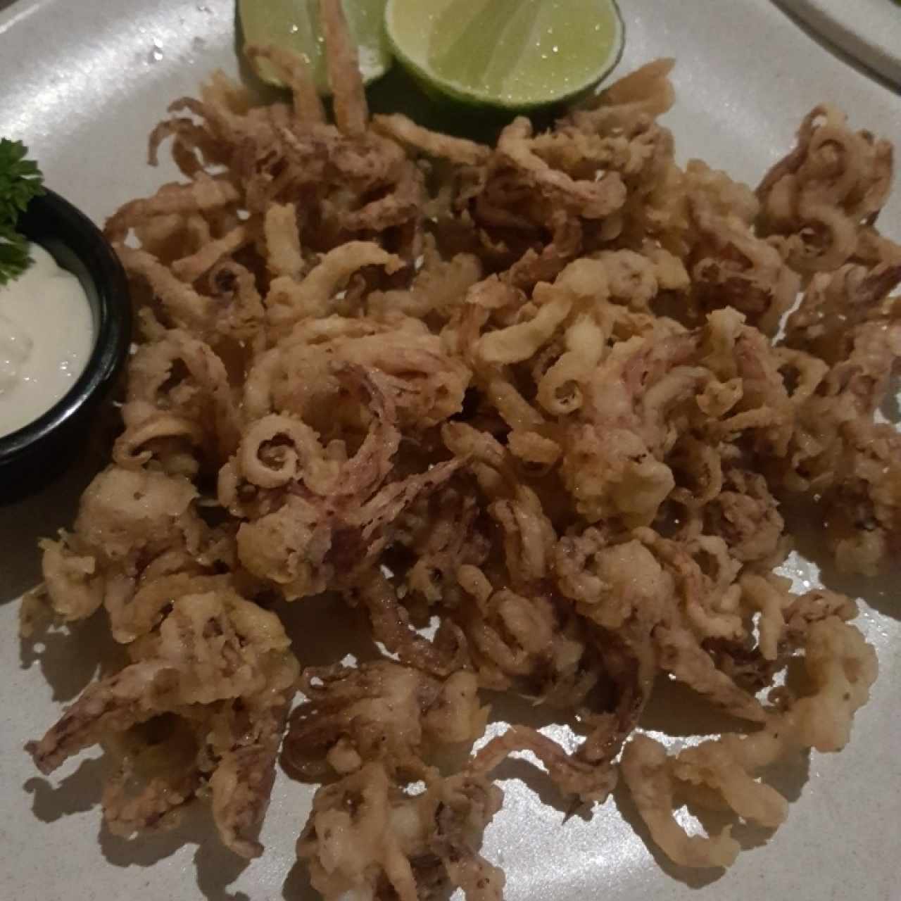 Arañitas de Calamar Fritas