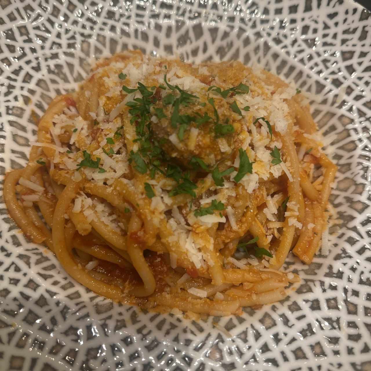 Bucatini Con Polpette D'Agnello