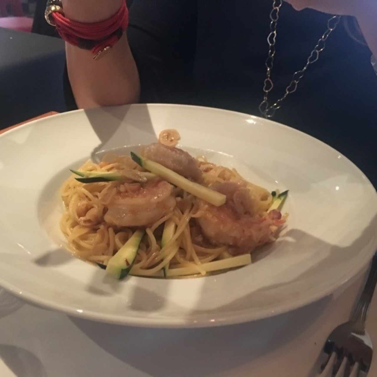 Spaguetti con langostino & zuchini