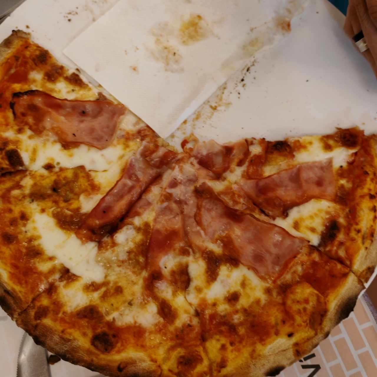 Pizza con jamón, tamaño individual