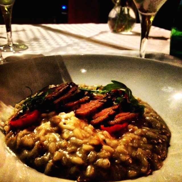 Risotto con pato ahumado