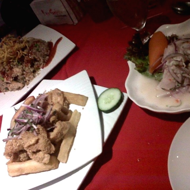Chaufa de combinación, Picada mixta, Ceviche de pescado