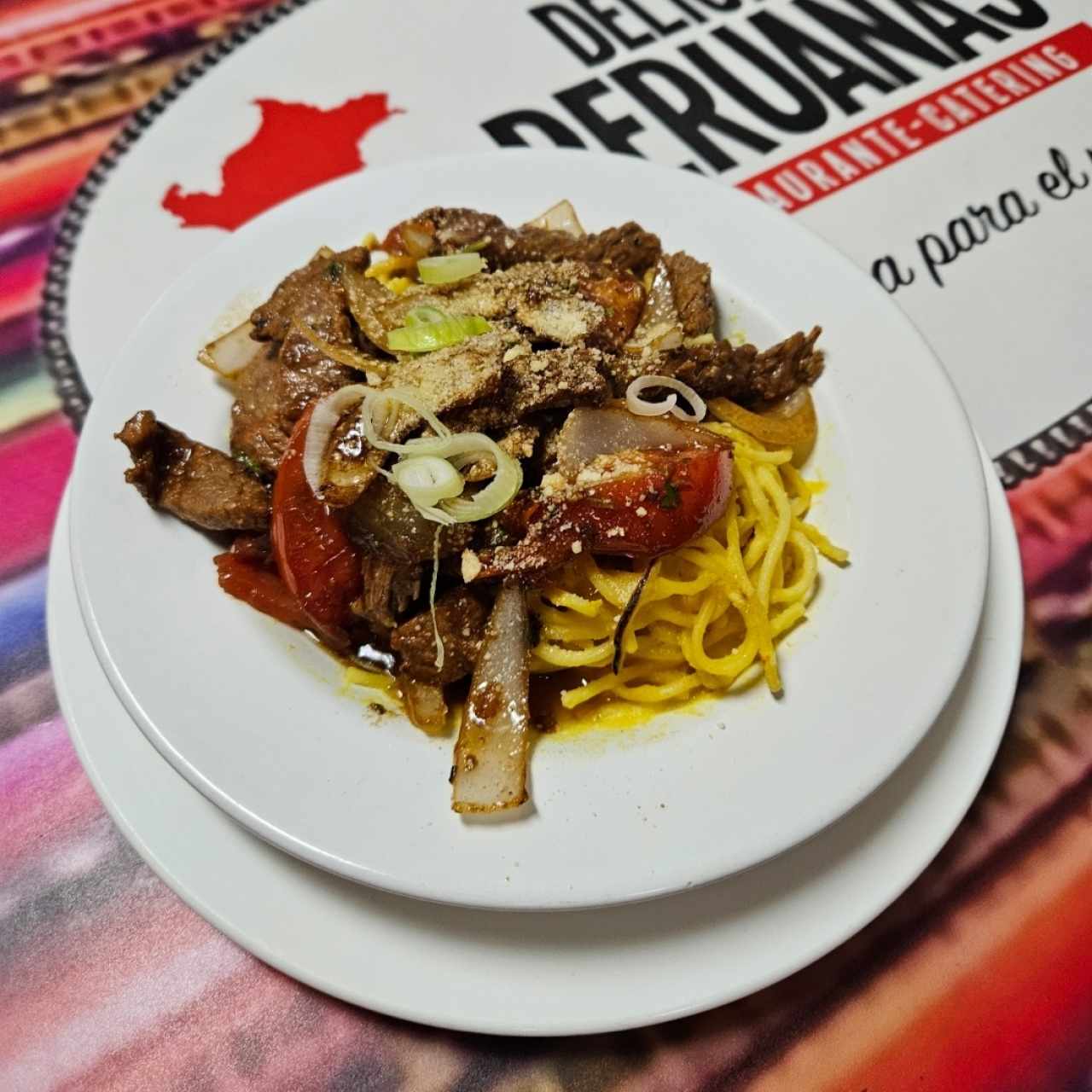 pasta al huancaina de lomo