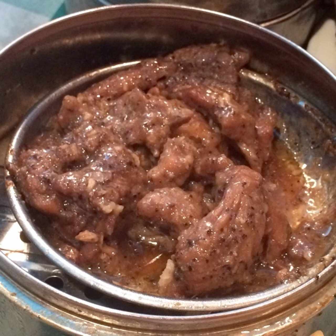 Carne a la pimienta con nabo
