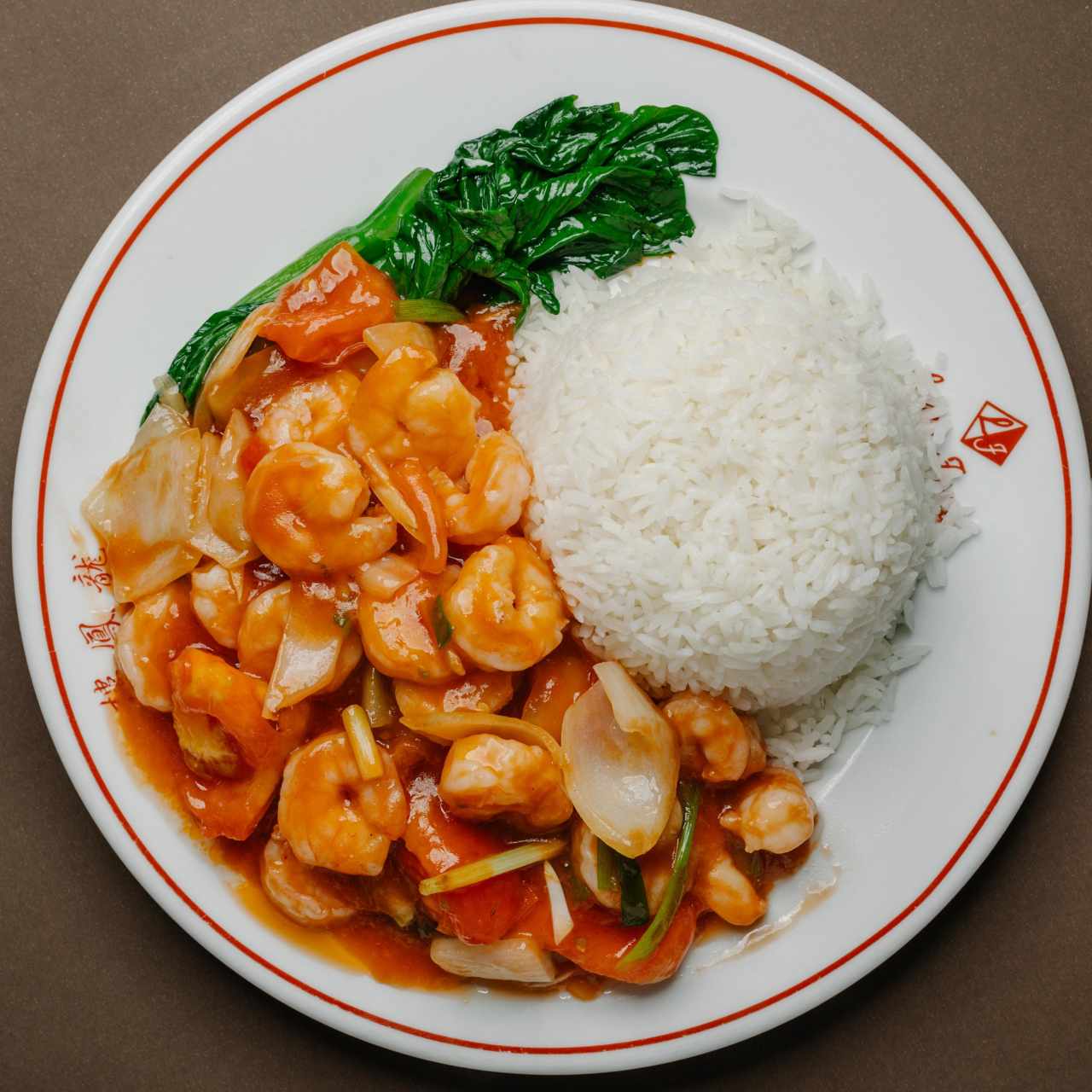 Camarones a la Criolla con Arroz Blanco