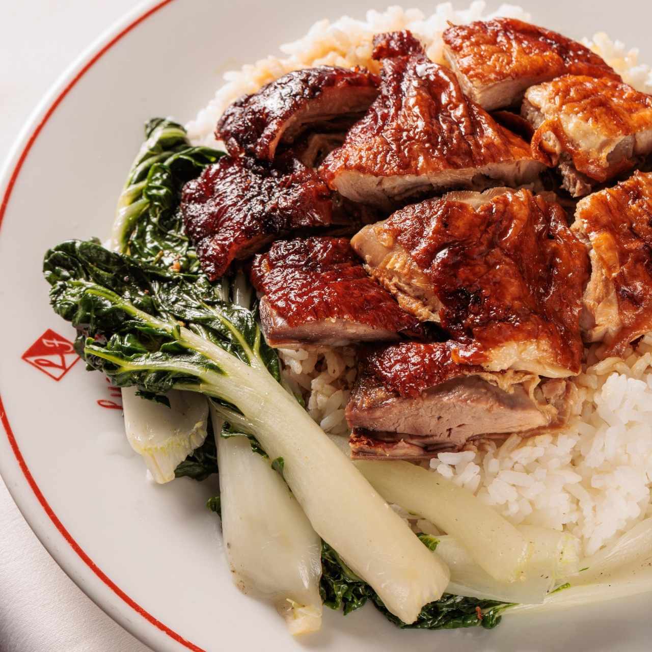 Pato Asado con Arroz Blanco